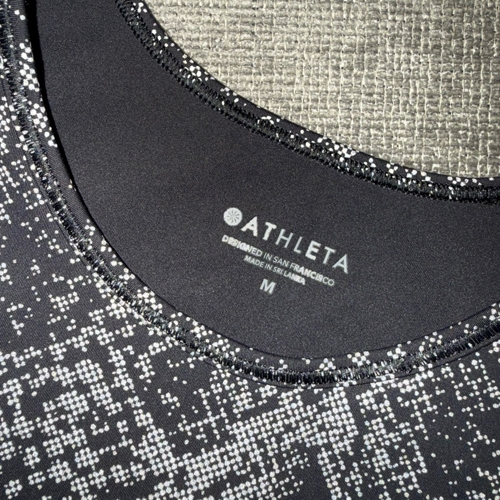 Athleta Viper Midi Tank Top Black Snake Print Reflective Size Medium Python - Picture 4 of 5